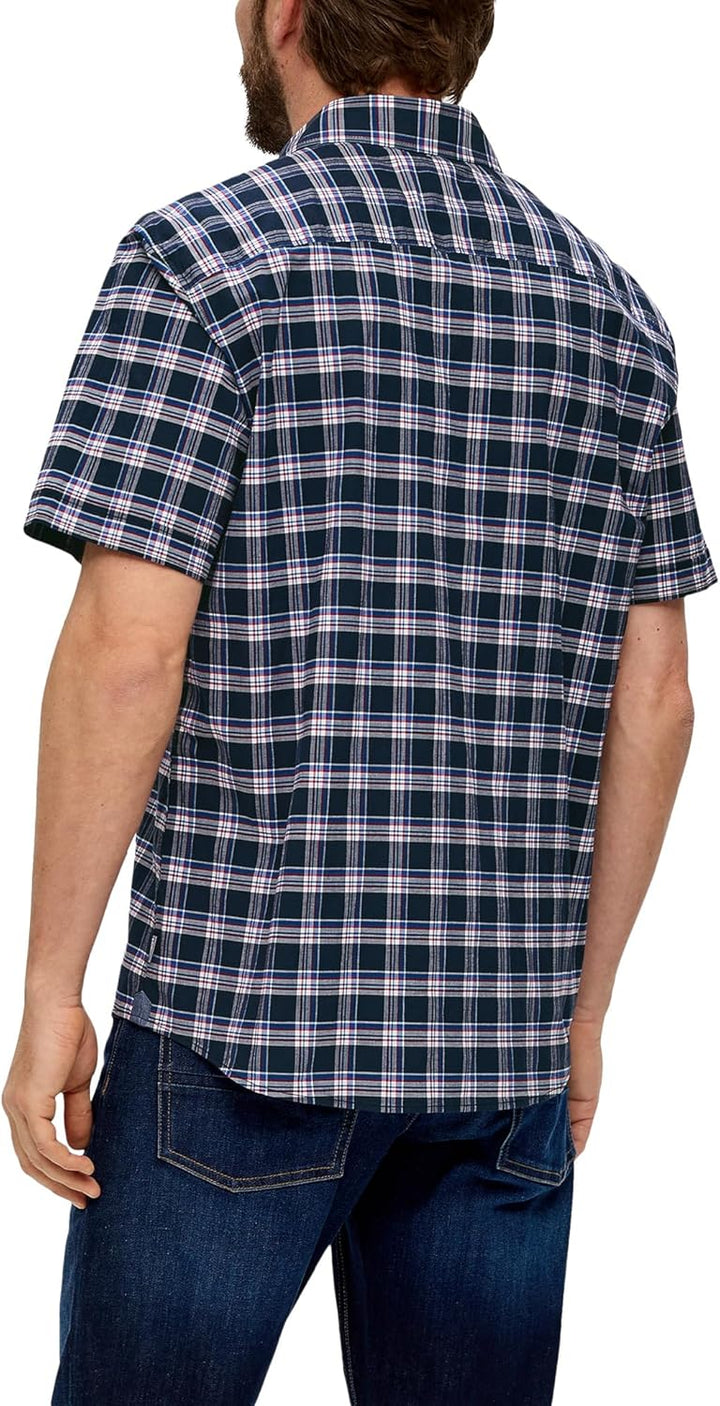 s.Oliver Herren Hemd Kurzarm XL Blau 58n4, XL Blau 58n4