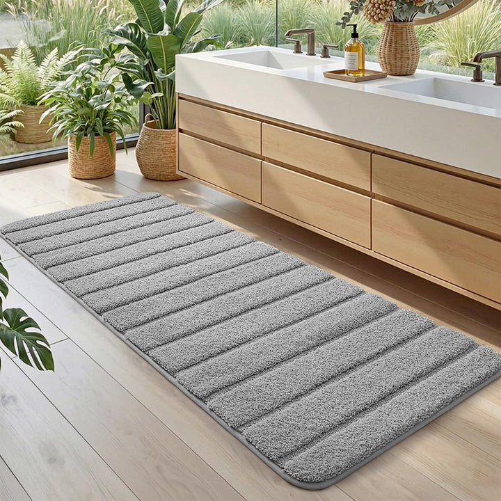 DEXI Badematte rutschfest 60 x 150 cm, Weich Badezimmerteppich Saugfähige Badteppich Waschbar Badvor
