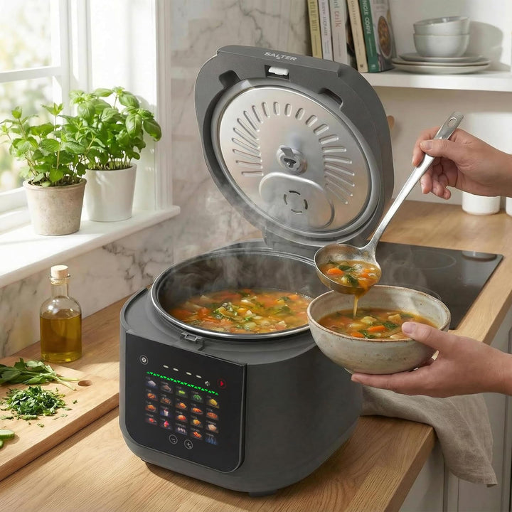 Salter 5-Liter Multikocher – 20 Voreinstellungen & 12-Stunden-Warmhaltefunktion, LED-Touchscreen, PF