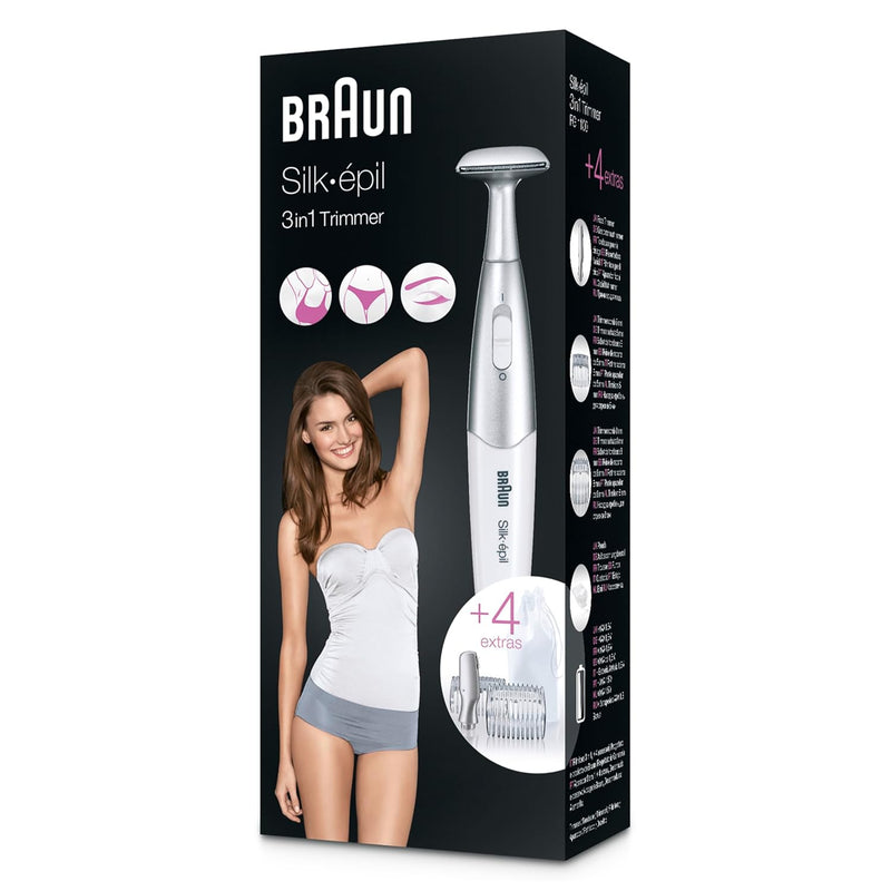 Braun 4210201192718 Silk-epil Bikinitrimmer FG1100 mit 4 Extras, weiss, Bikinitrimmer