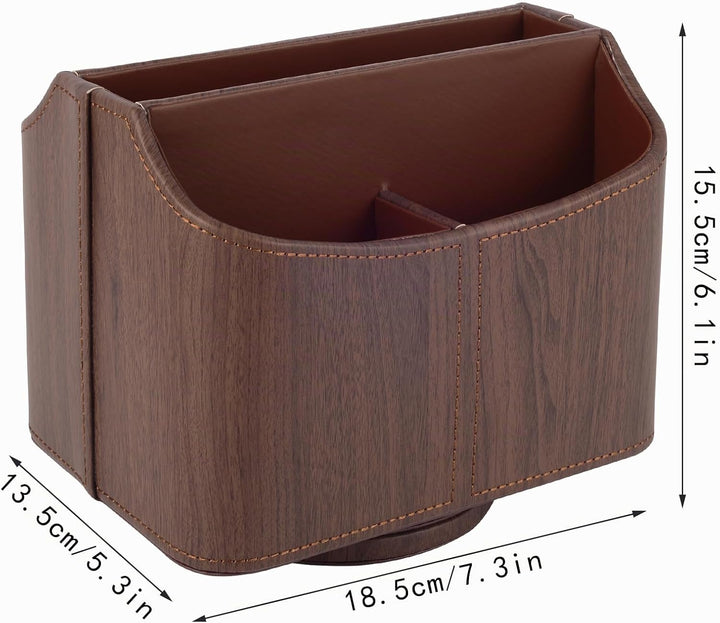 360-drehender Fernbedienungshalter, 5-Teile Nachttisch PU-Leder Multifunktionale Organizer Büro Schr