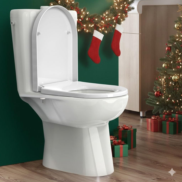STOREMIC Toilettendeckel, WC Sitz mit Absenkautomatik, Klodeckel D-Form mit Quick Release Funktion f