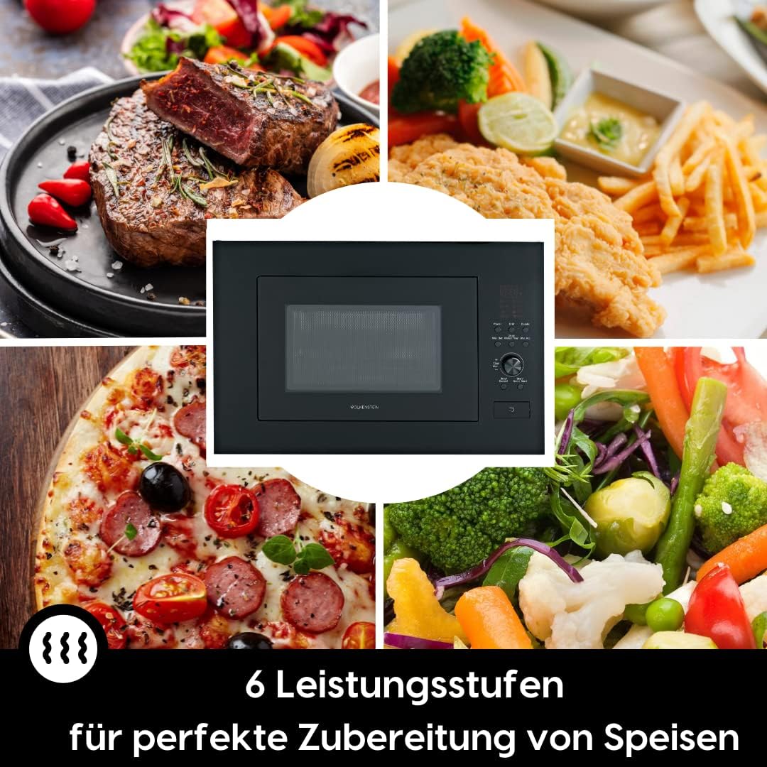 WOLKENSTEIN Einbau Mikrowelle WMW900-25GB EB/ 900W Mikrowellenleistung/25L Garraum/6 Leistungsstufen