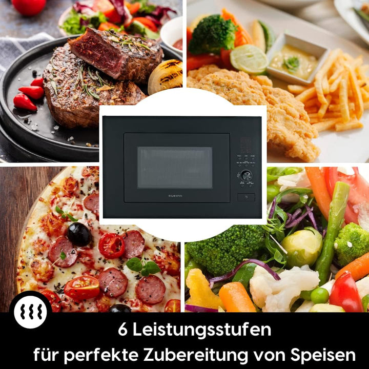WOLKENSTEIN Einbau Mikrowelle WMW900-25GB EB/ 900W Mikrowellenleistung/25L Garraum/6 Leistungsstufen