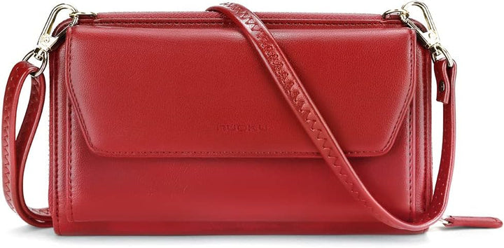 nuoku Geldbörse Damen mit RFID, Kleine Portemonnaie Damen mit Kreditkarten Etuis, Handytasche zum Um