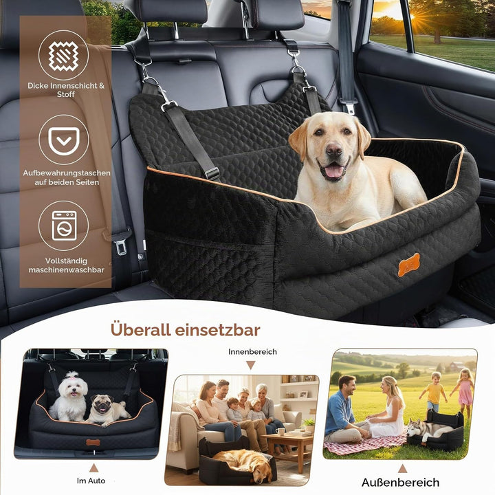 Hunde Autositz, Hunde-Autositz für Grosse/Kleine/Mittlere Hund, Hundeautositz mit Dicker Polsterung