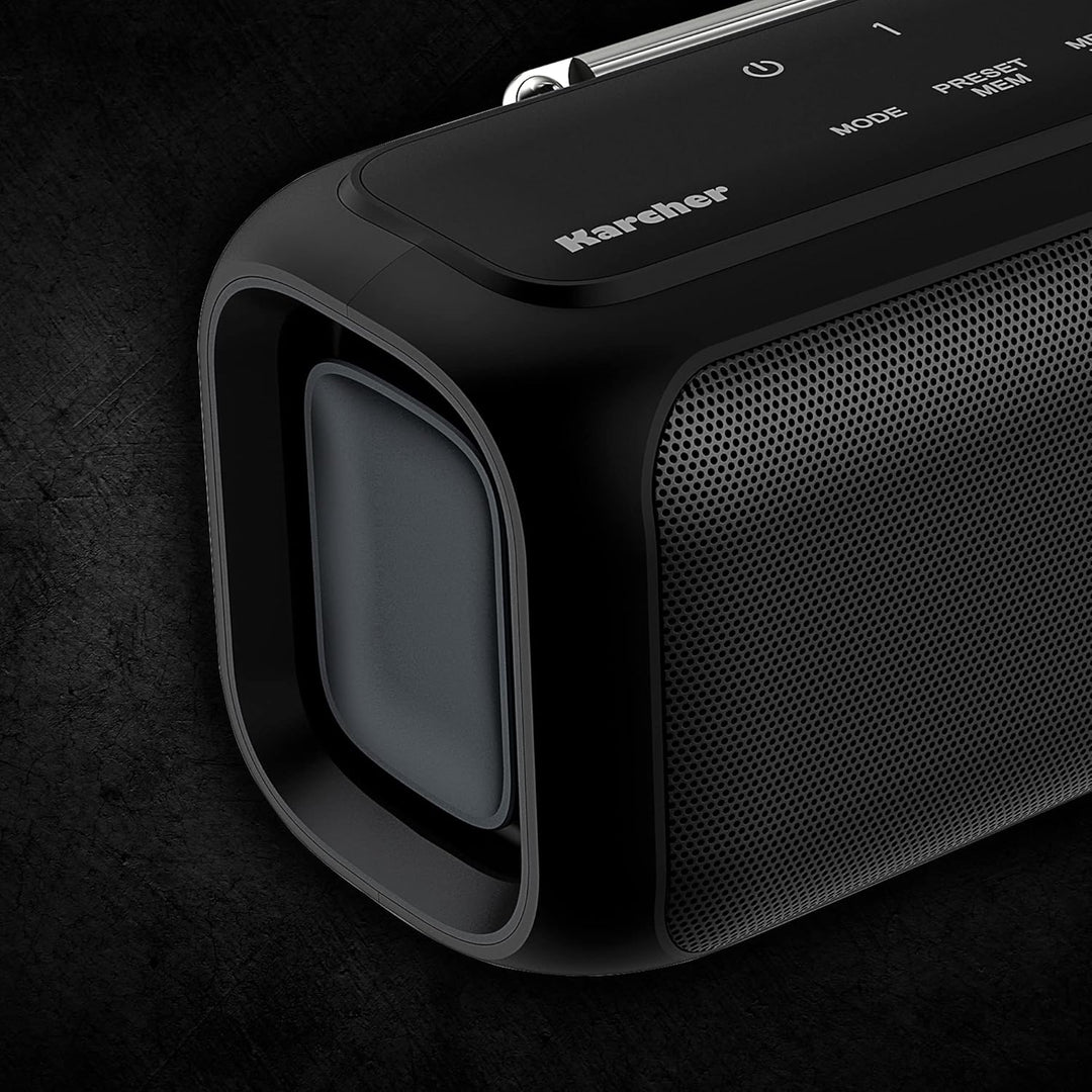 Karcher DAB Go tragbarer Bluetooth Lautsprecher & Digitalradio DAB+ / UKW Radio mit 2, 4" Farbdispla