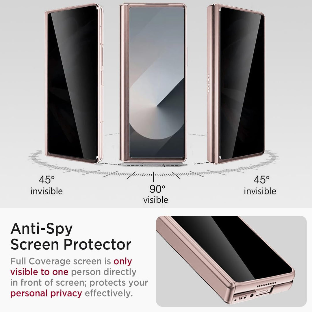 Miimall Kompatibel mit Samsung Galaxy Z Fold 6 Hülle mit Displayschutz Anti-Peeping+Magnetischer Sch