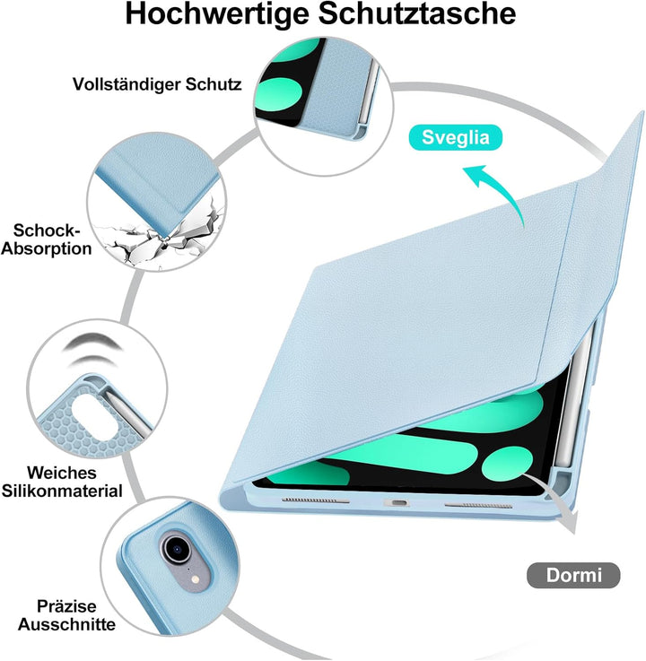 Tastatur für iPad Mini 7 (A17 pro) 2024/ iPad Mini 6 2021, Hülle Tastatur für iPad Mini 7/6 Generazi