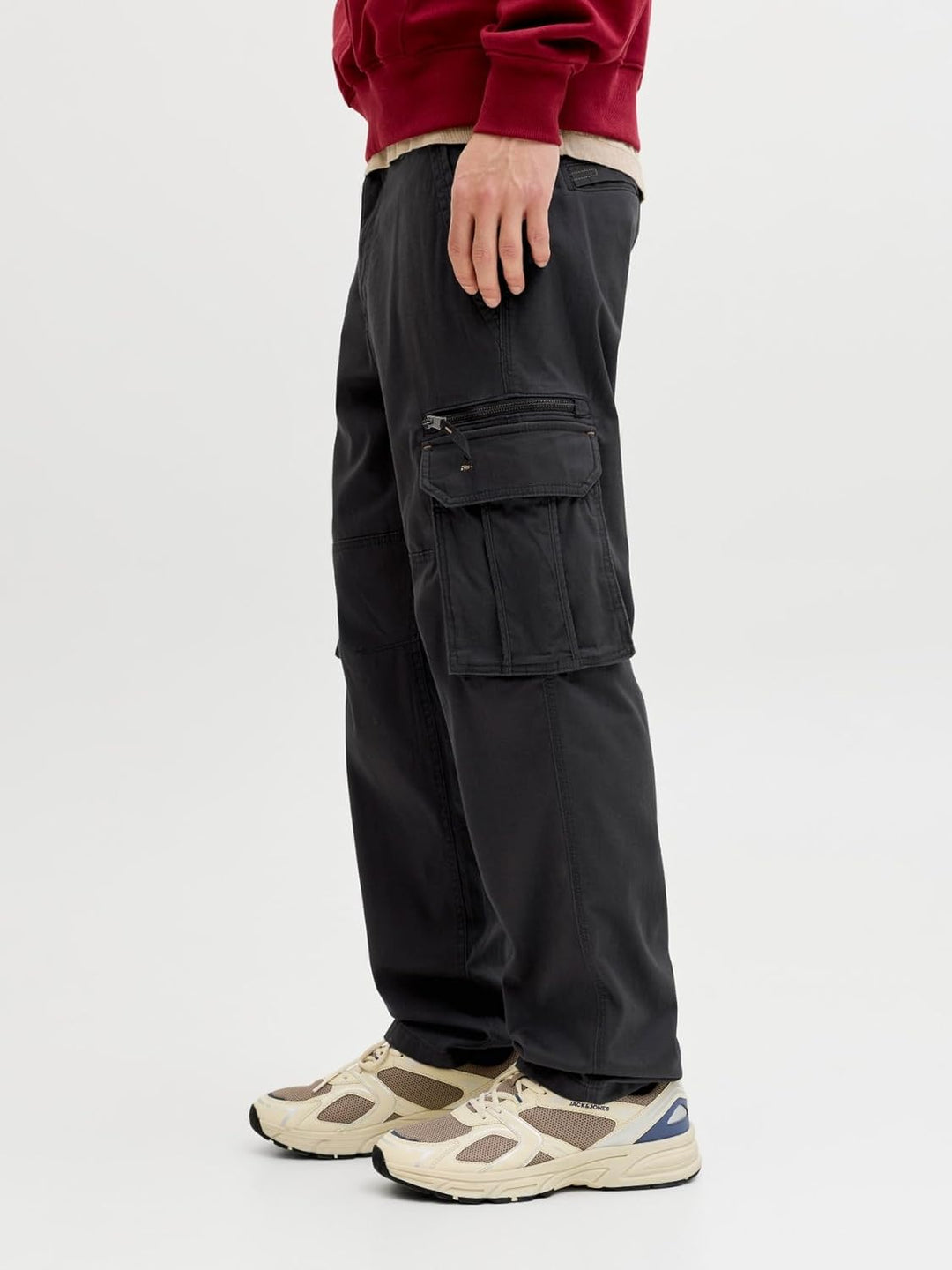 JACK & JONES Male Cargo-Hose Relaxed Fit Cargo-Hose XS Schwarz, XS Schwarz
