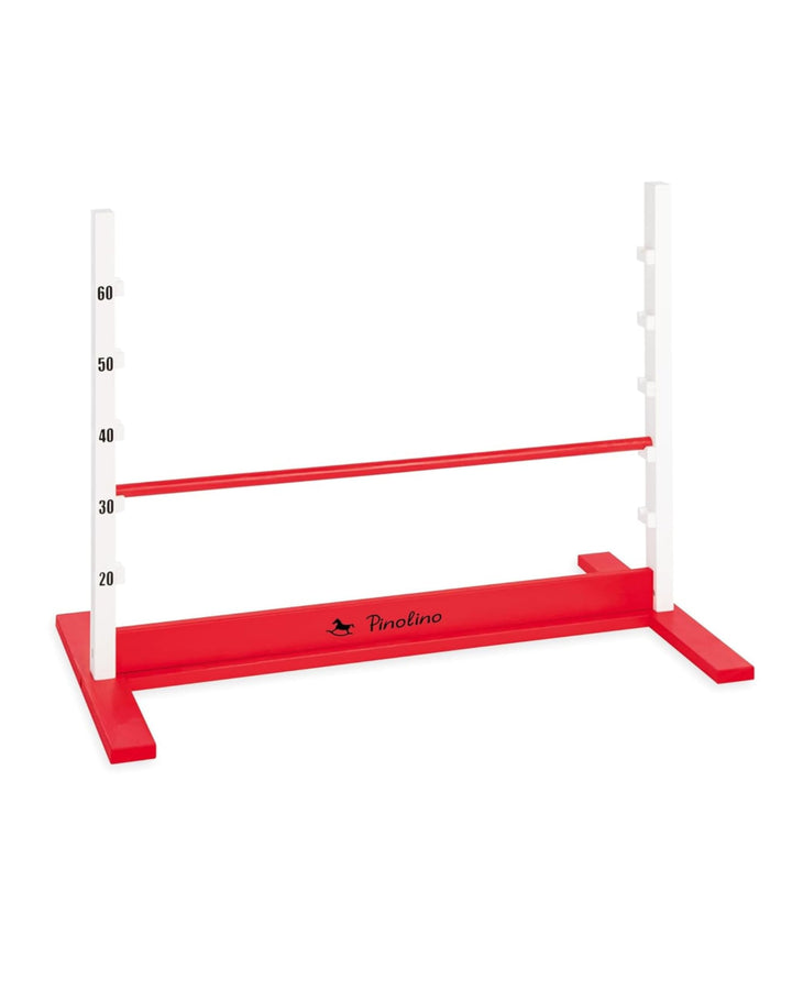 PINOLINO Hindernishürde Hoppe, Weiss/Rot, 1 Stück, Koordinationstraining – Ideal für Steckenpferd-Re
