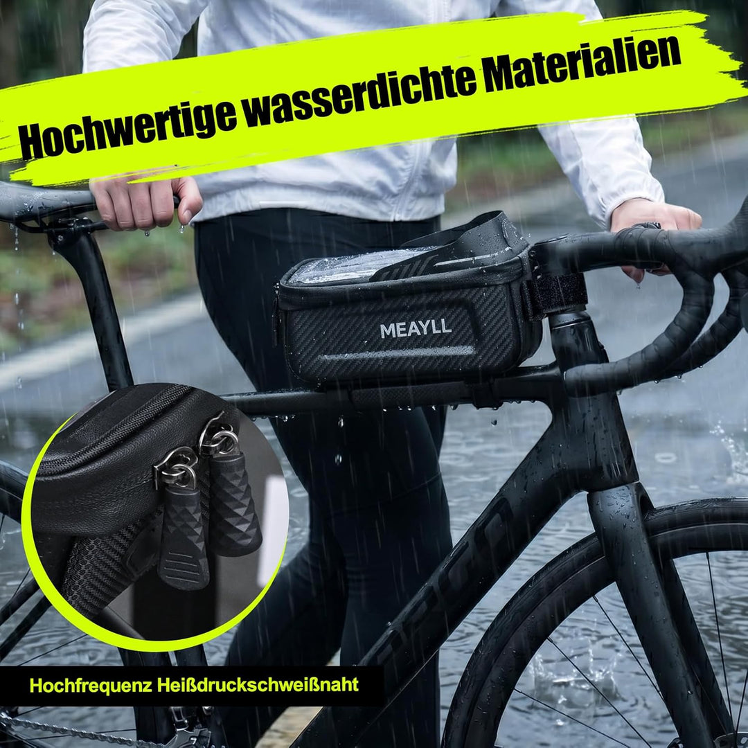 Fahrradtasche Rahmen 1,6L Wasserdicht I Rahmentasche Fahrrad mit Handyfenster & Touchscreen I Oberro