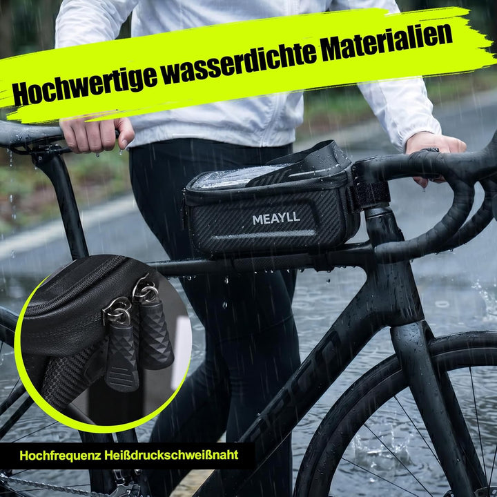 Fahrradtasche Rahmen 1,6L Wasserdicht I Rahmentasche Fahrrad mit Handyfenster & Touchscreen I Oberro