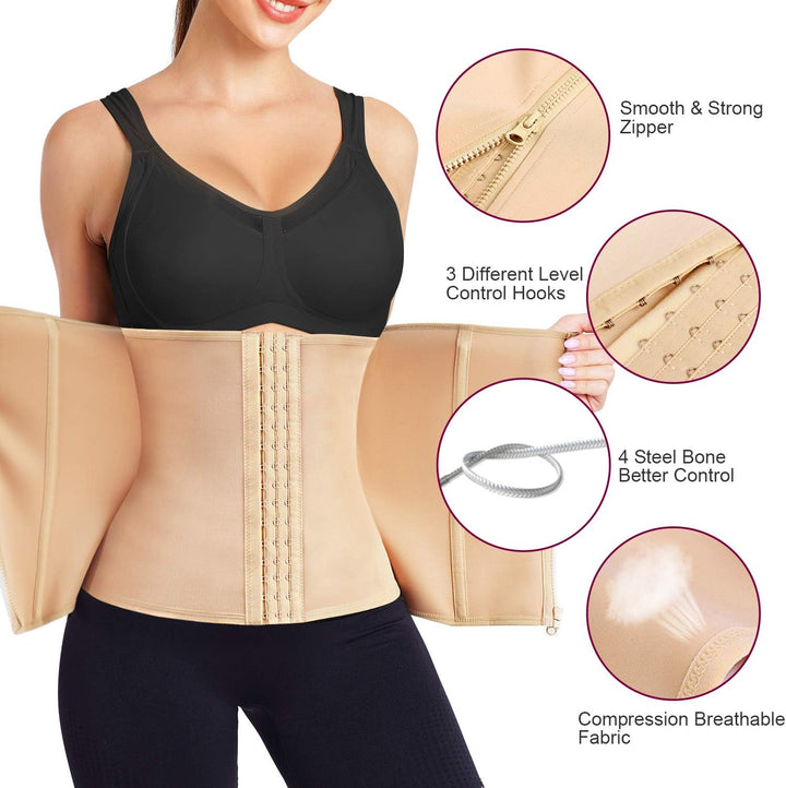 KUMAYES Korsett Damen Waist Trainer Cincher Korsage Taillenformer Bauchweggürtel Corsage Shapewear D