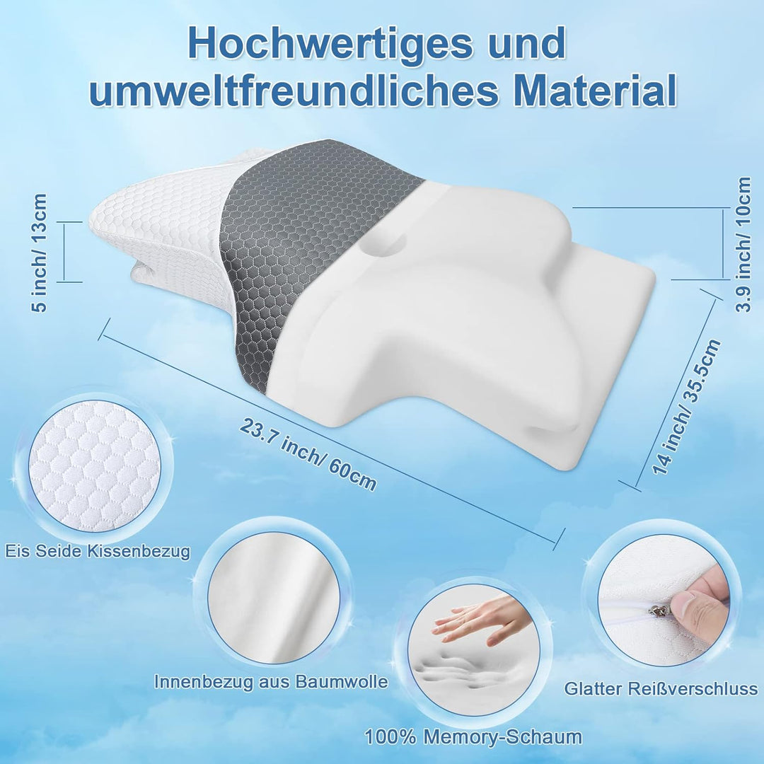SAHEYER Ergonomisches Nackenkissen, Memory-Schaum Kopfkissen Seitenschläferkissen Orthopädisches Nac