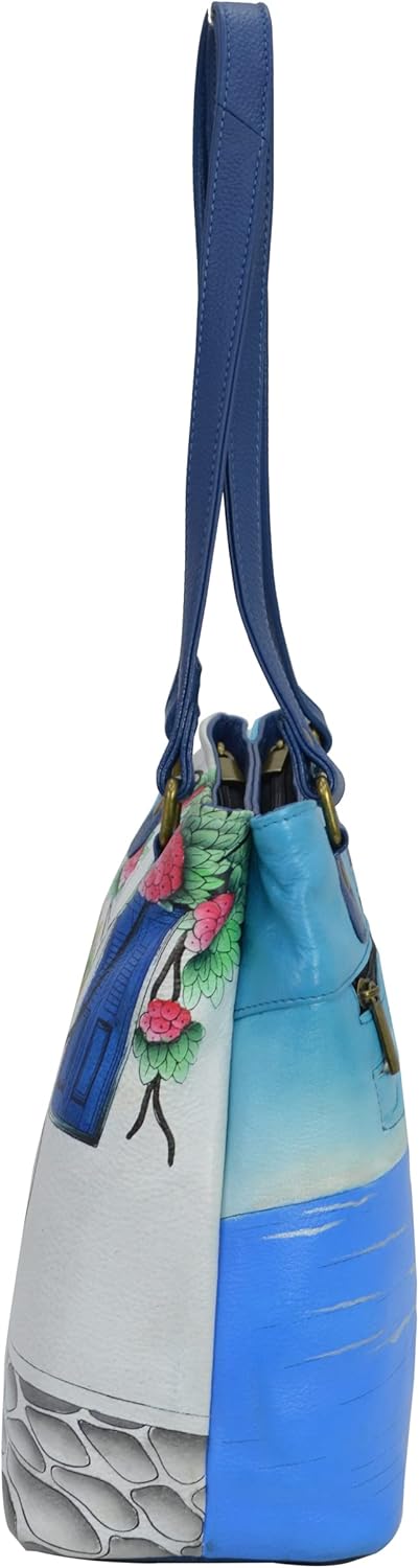 Anna by Anuschka Damen Satchel Shoulder Handbag echtes Leder Magisches Griechenland, Magisches Griec