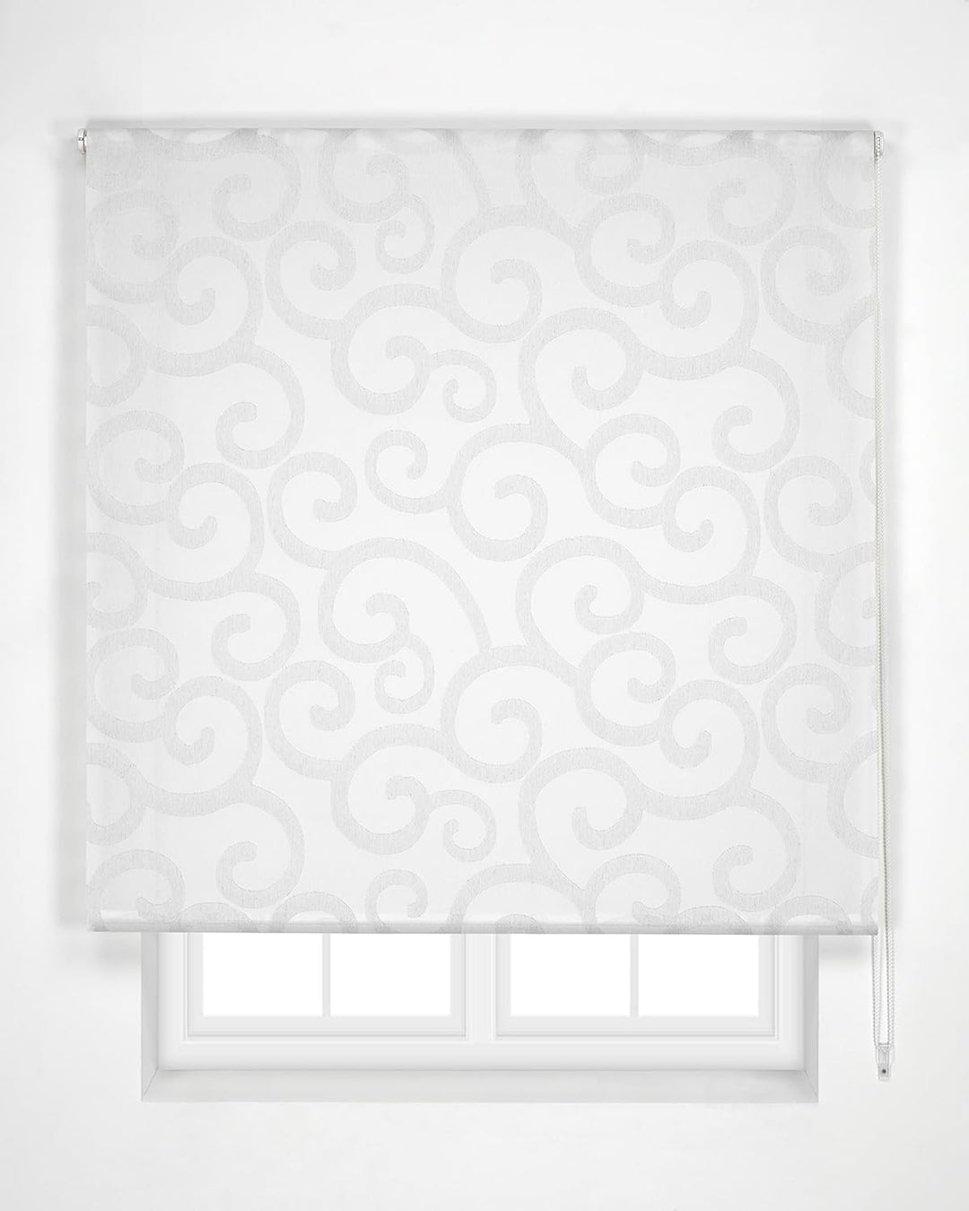 Estoralis - Ornella - Rollo Durchsichtiger, 130 x 250 cm, Farbe Weiss/Grau 130 x 250 cm Weiss/Grau,