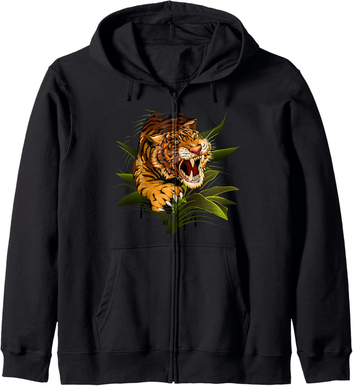 Tiger Japanese Art Tiger im Dschungel Geschenk Kapuzenjacke
