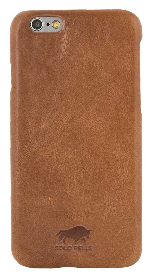 Solo Pelle iPhone 6 Plus / 6S Plus Ledertasche Backcover Ultra Slim Cognac Braun, Cognac Braun