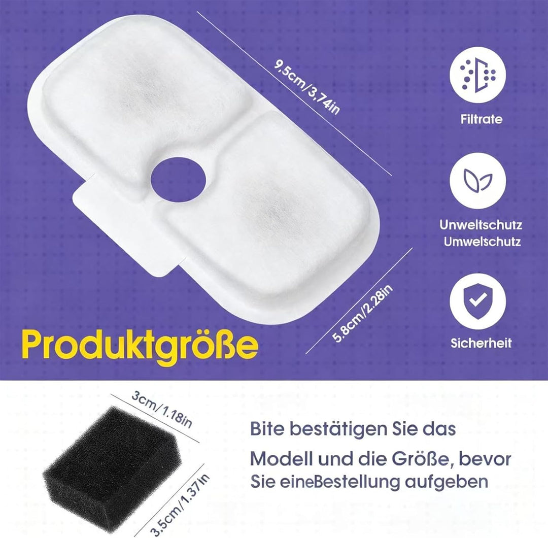 12 Stück Katzenbrunnen Filter für Petlibro Dockstream Trinkbrunnen PLWF005 / PLWF105 / PLWF115, Filt