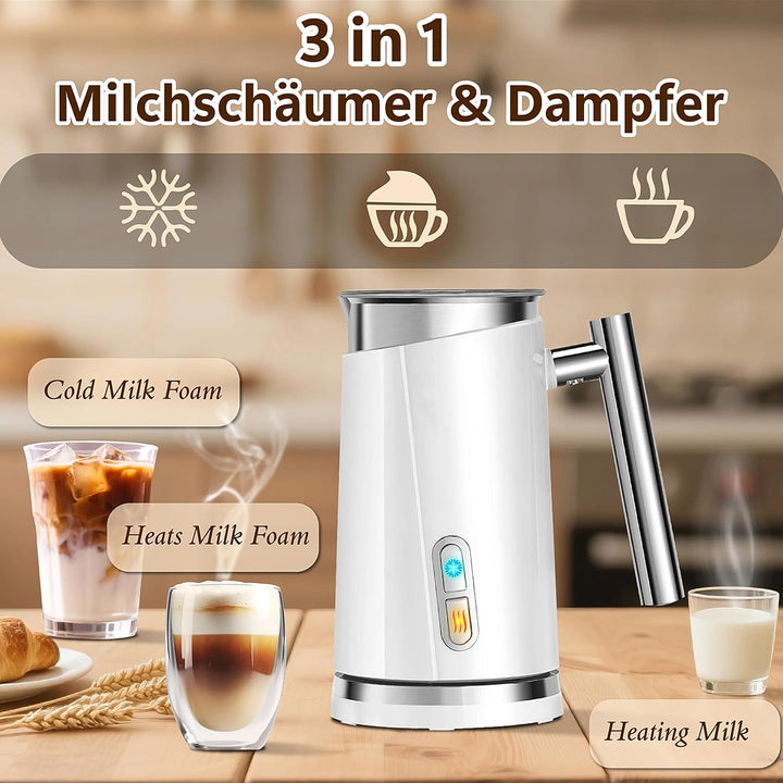 Huogary Milchschäumer, elektrischer Milchdampfer für Milchschaum und heisse Milch (4,5 oz / 10,5 oz)