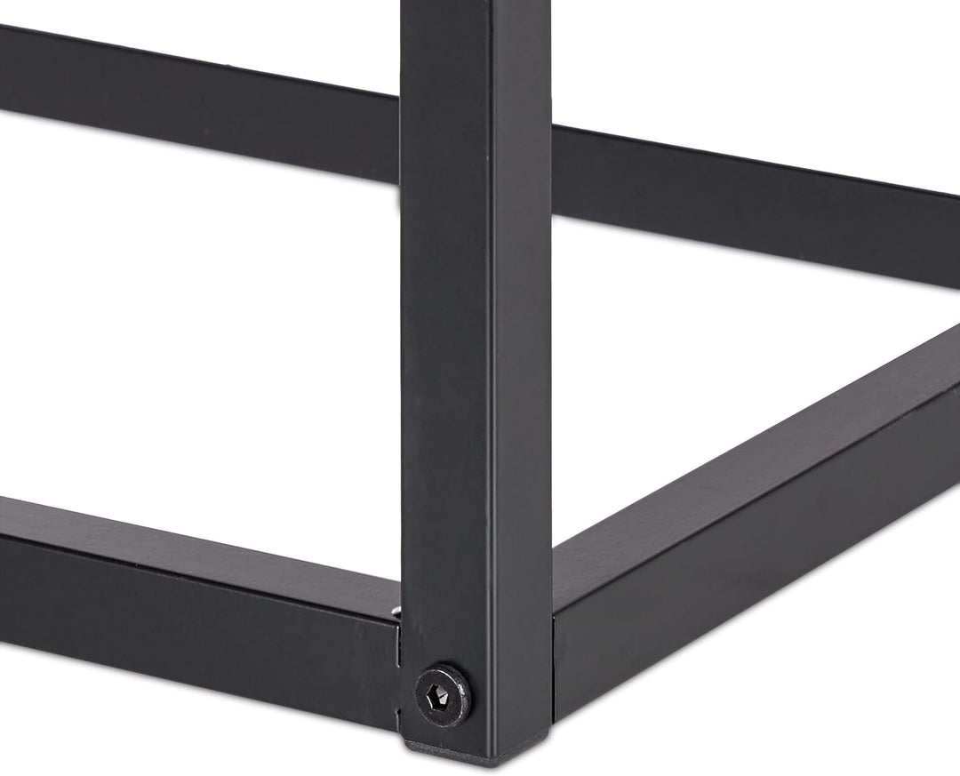 Relaxdays Sitzbank mit Seitentasche, HBT: 42,5 x 77 x 38 cm, Industrial Design, gepolstert, Flurbank