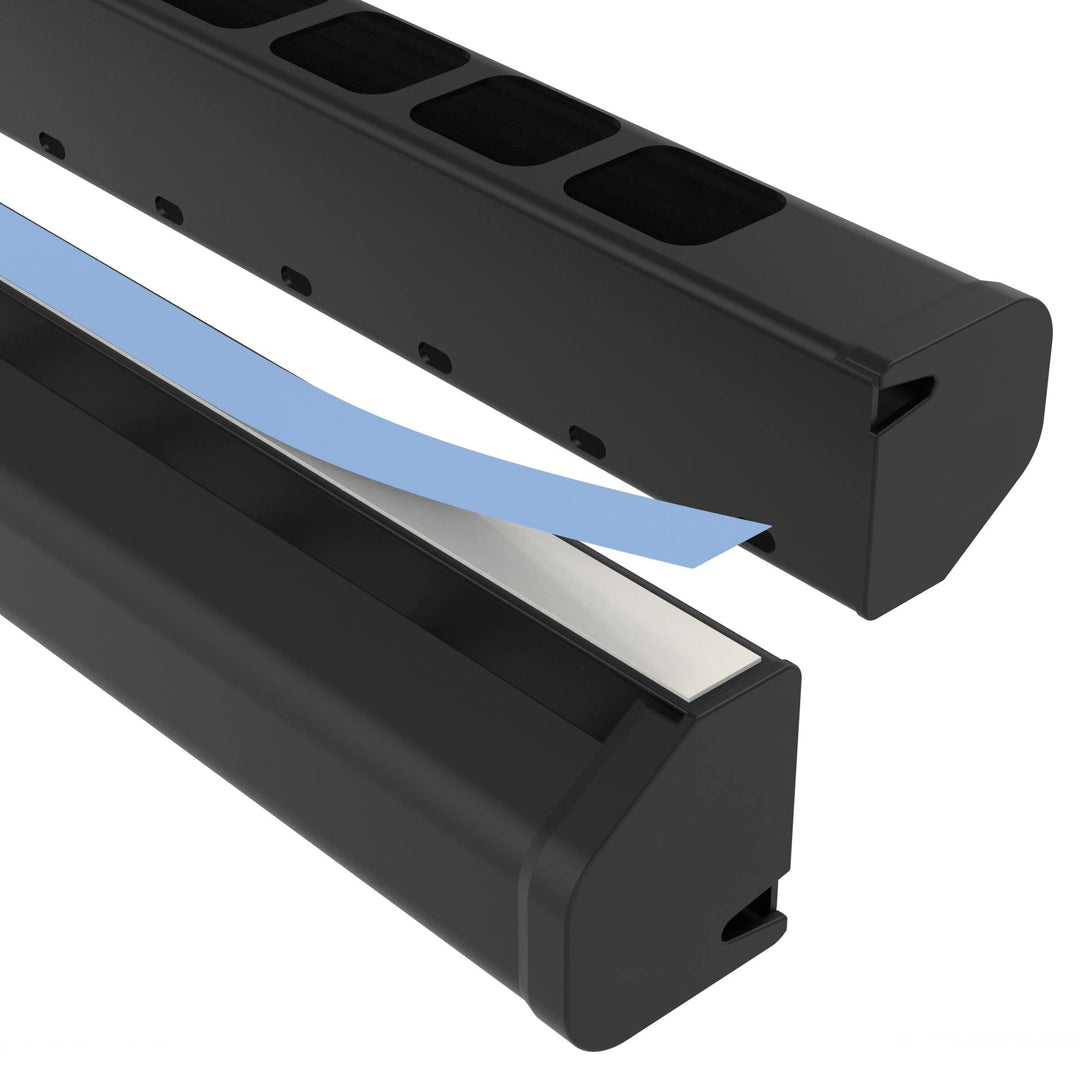 Habengut Untertisch-Kabelführung aus PVC Schwarz, für das Kabelmanagement am Schreibtisch - Länge 1,
