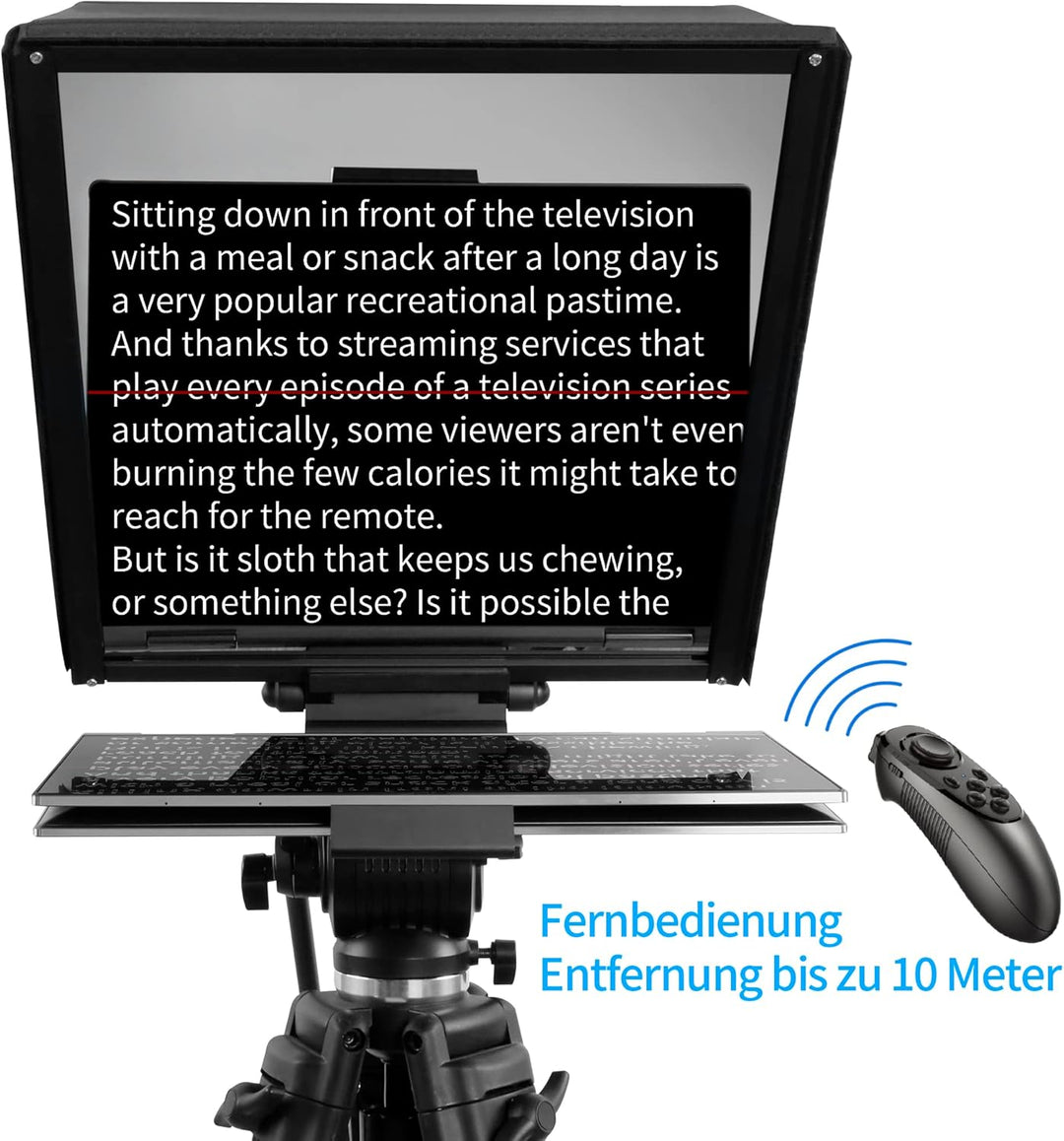 18 Zoll Drehbar Teleprompter mit Bluetooth-Fernbedienung und Beschriftungssoftware, Videoaufzeichnun