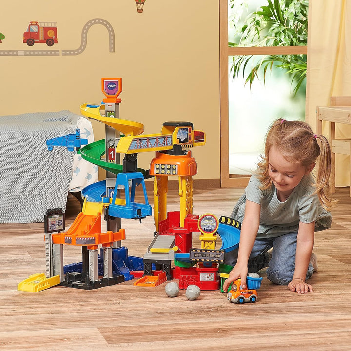 VTech TUT TUT Baby Flitzer - Mega Baustelle – Interaktives Spielset mit beweglichen Elementen, Melod