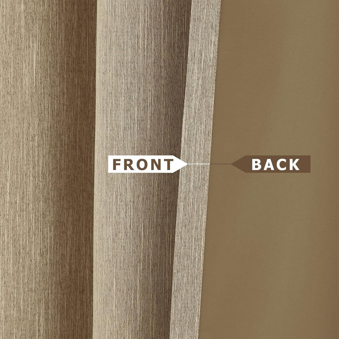 Melodieux Vorhänge Verdunkelung Gardinen Blickdicht Leinenoptik für Wohnzimmer kinderzimmer Schlafzi