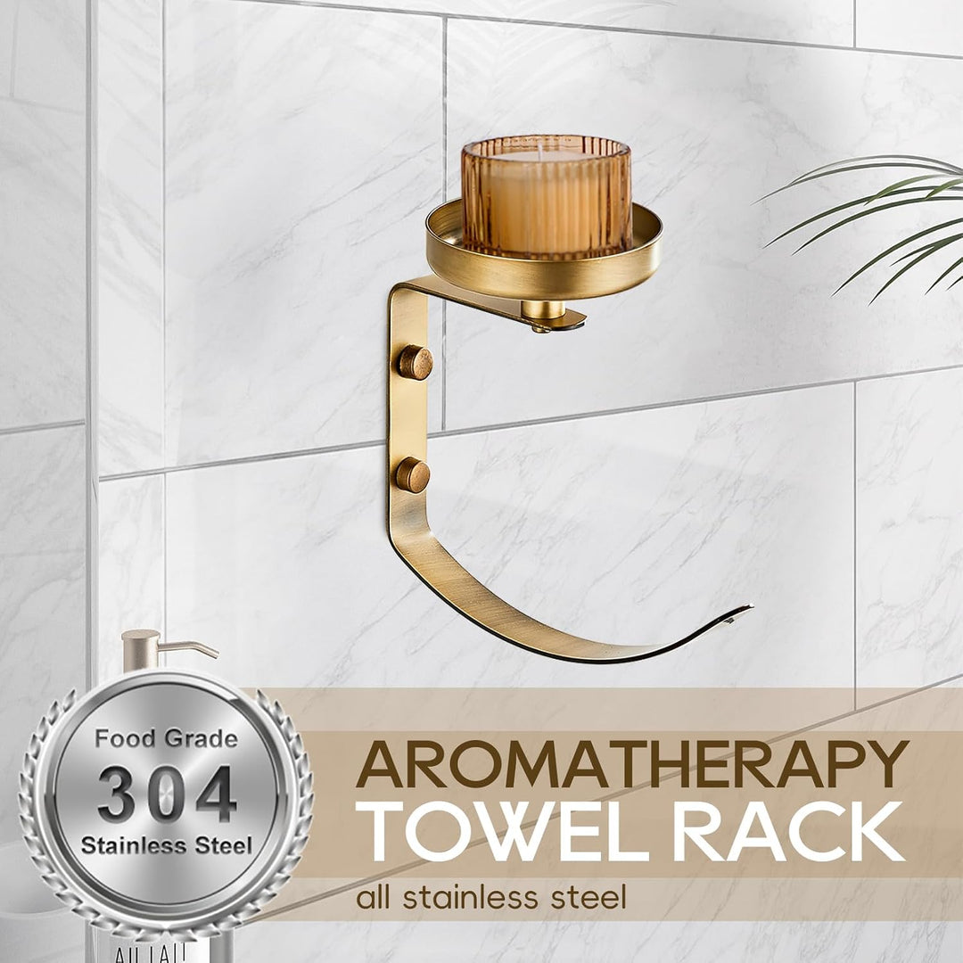 Hand Towel Holder for Bathroom with Vintage Wall Mounted Candle Holder Wall Mounted Towel Hook with