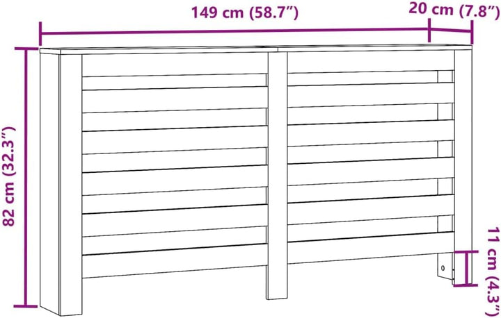 vidaXL Heizkörperverkleidung, Heizungsverkleidung Modernes Latten-Design, Heizkörperabdeckung für Wo