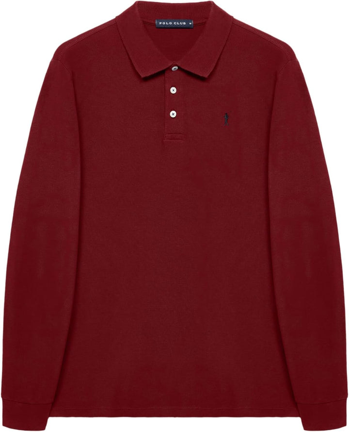 Polo Club Herren Poloshirt Kurzarm Regular Fit Baumwolle Männer Polohemd Longsleeve S Granat, S Gran