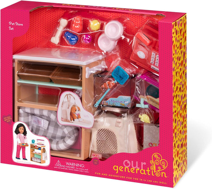 Our Generation – 46 cm Puppenzubehör – Registrierkasse – Aufbewahrungstheke – Rollenspiel – Spielzeu