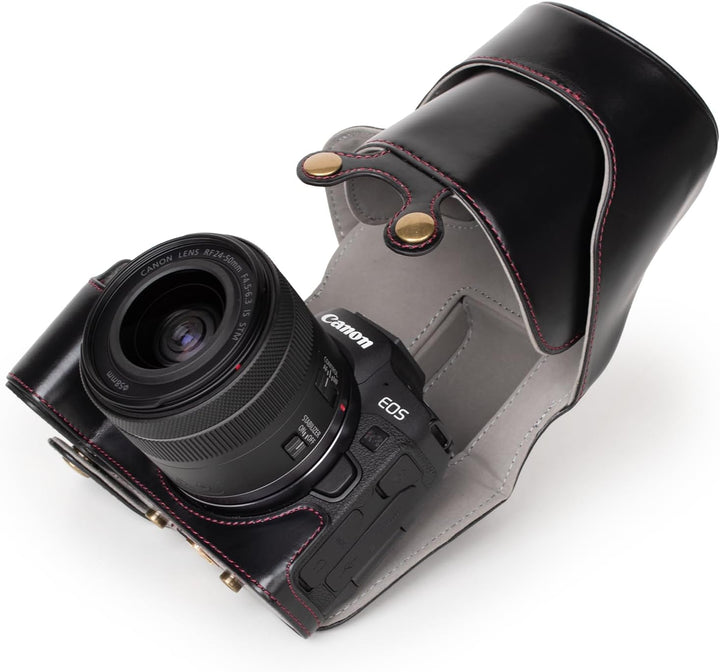 Rieibi EOS R8 Hülle, Vintage PU Leder Kameratasche für Canon EOSR8 Digitalkamera Schutzhülle Grip Ca