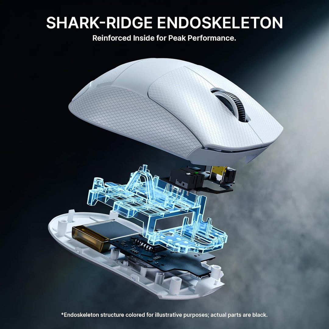 ATTACK SHARK V8 8000Hz Kabellose Gaming-Maus, Nordic 54L15 Chip, PAW3950MAX Sensor, 42000 DPI, 20000