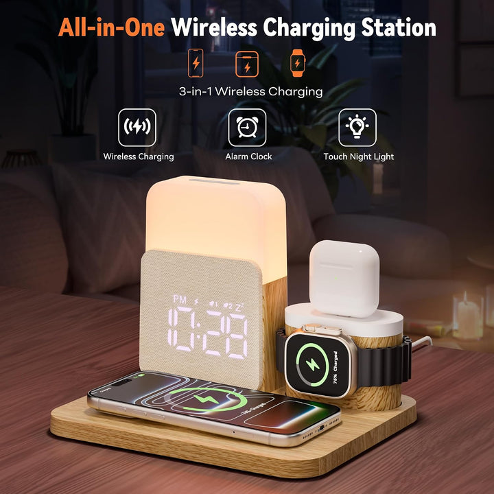 5 in 1 Induktive Ladestation für A-pple Watch und Phone 17/16/15/14-11 Serie und air-pods, 15W Wirel