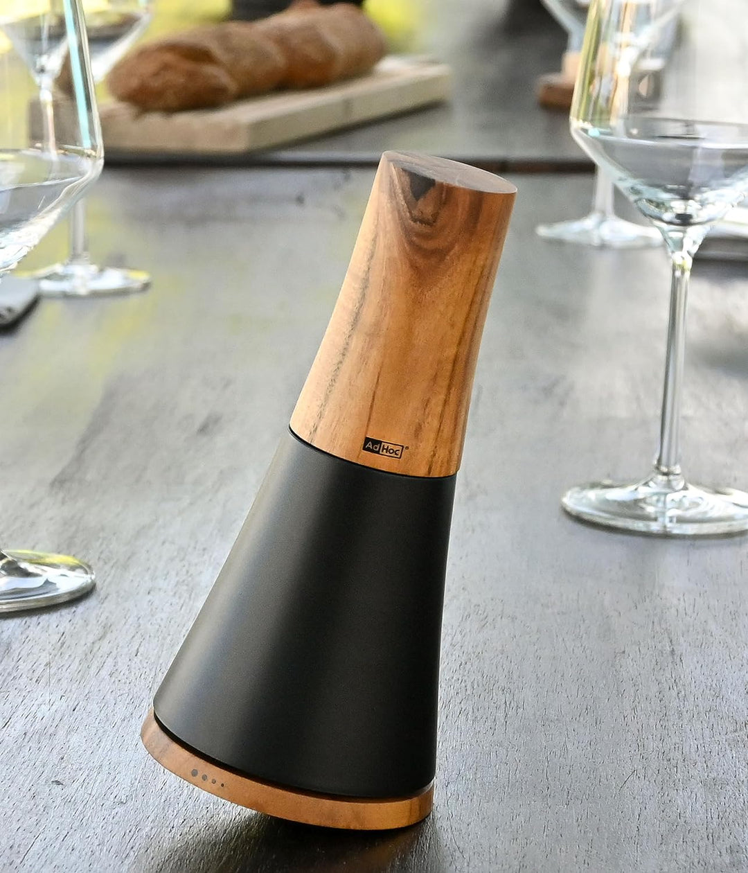 AdHoc MP303 Salz- oder Pfeffermühle Kreiselmühle Spin | Akazienholz, Kunststoff