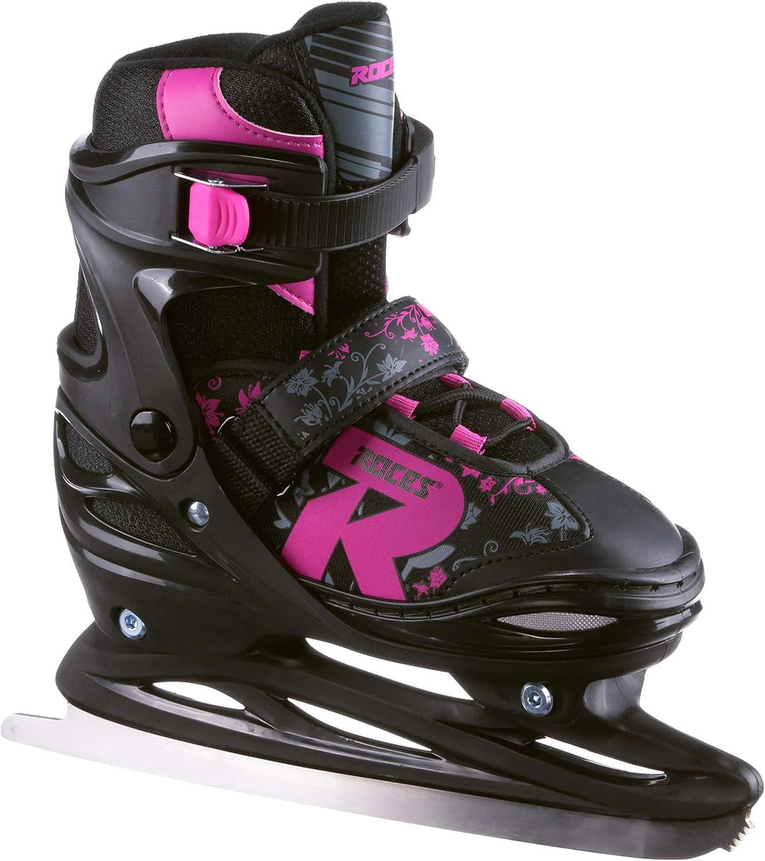 Roces Kinder Jokey Ice 2.0 Girl Verstellbarer Schlittschuh, black-fuchsia, 38-41 EU