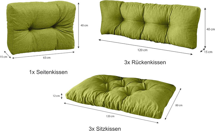 sunnypillow Palettenkissen 7er Set für Europaletten Indoor und Outdoor Palettenpolster Palettensofa