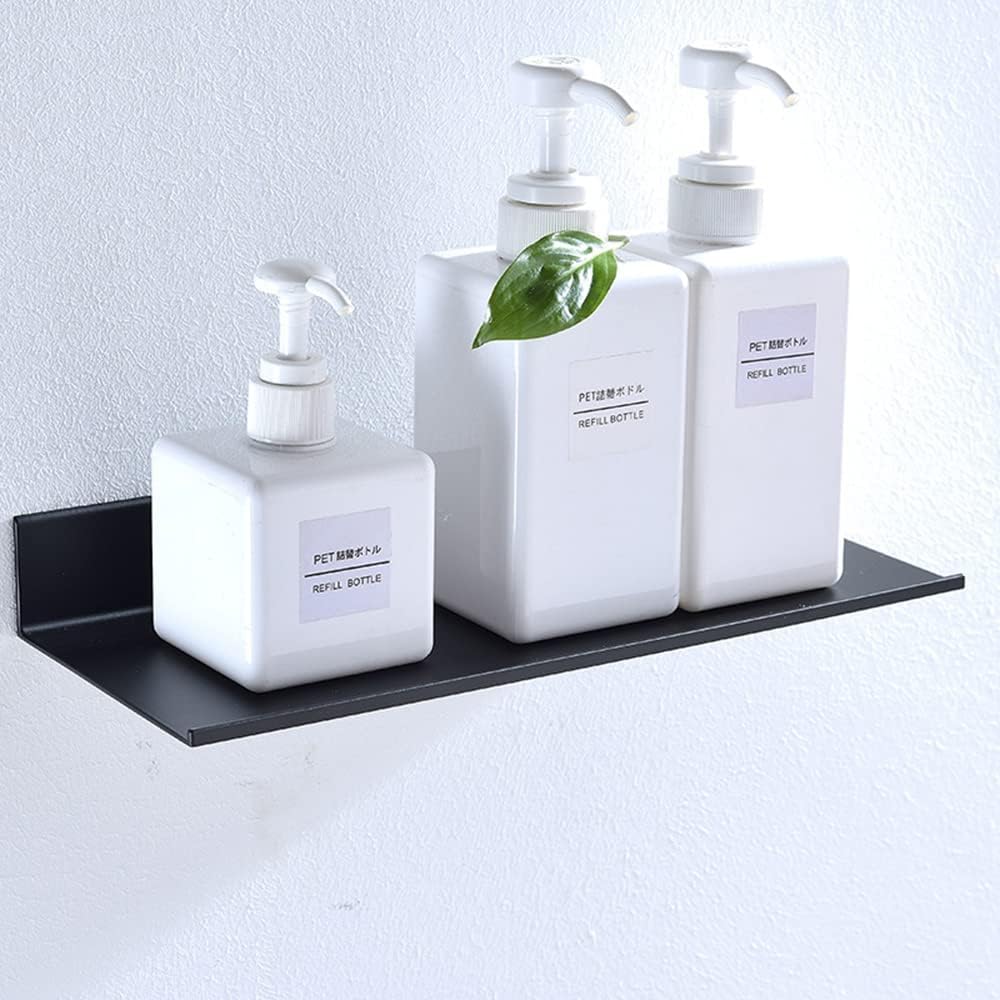 An der Wand montiert Schwimmend Metall Regalleiste, Schwarz Bad Regal Wandhalterung Regale Platzspar
