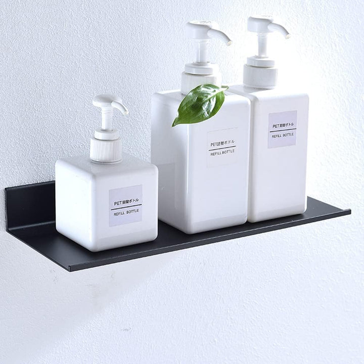 An der Wand montiert Schwimmend Metall Regalleiste, Schwarz Bad Regal Wandhalterung Regale Platzspar
