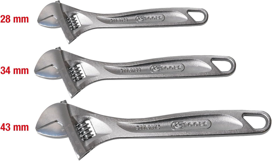 KS Tools 577.0399 CLASSIC Rollgabelschlüssel-Satz, verstellbar, 3-tlg.
