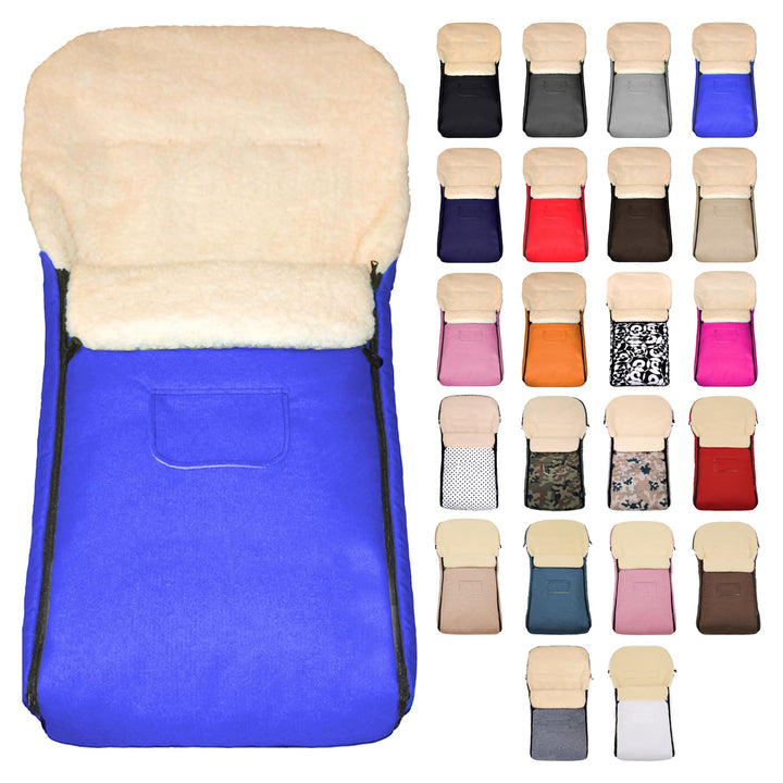 Baby-Joy Fusssack KAI XL 105cm FILZFREI | Lammwolle/Polyester Thermofusssack Buggy Kinderwagen Schli