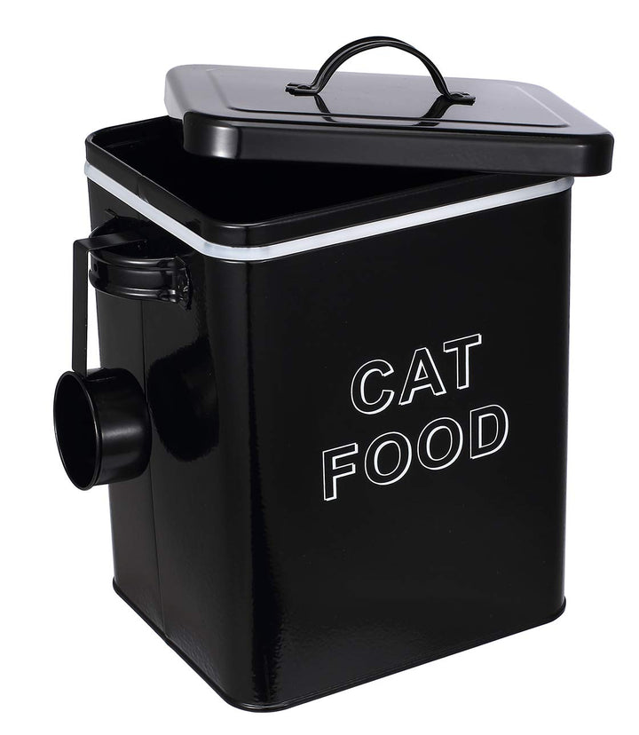 Pethiy Katzenfutter Katzenleckerli aufbewahrung Box, 6.5 Liter Metall Katzenfutter Box Aufbewahrungd