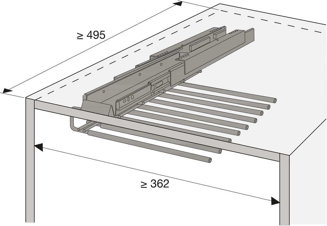 HETTICH 9162284 Amari 200 Silent System Hosenhalter (Hosenträger) ausziehbar, für 9 Hosen und Ablfag