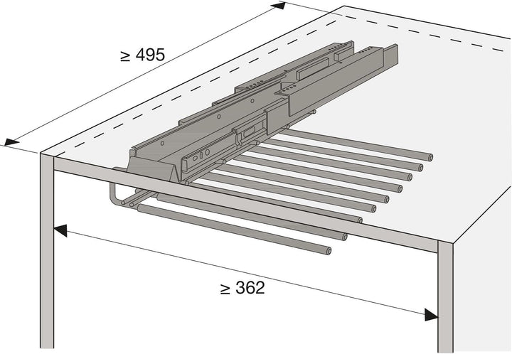 HETTICH 9162284 Amari 200 Silent System Hosenhalter (Hosenträger) ausziehbar, für 9 Hosen und Ablfag
