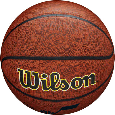 Wilson Basketball, NBA Team Alliance, Utah Jazz, Outdoor und Indoor, PureFeel Cover, Grösse: 7, Brau