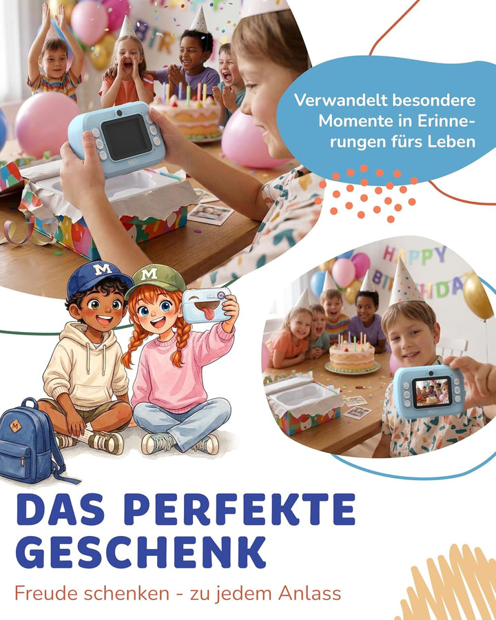 Kinderkamera Sofortbildkamera Kinder Digitalkamera Sofortdruck - Kamera für Kinder mit Fotos drucken