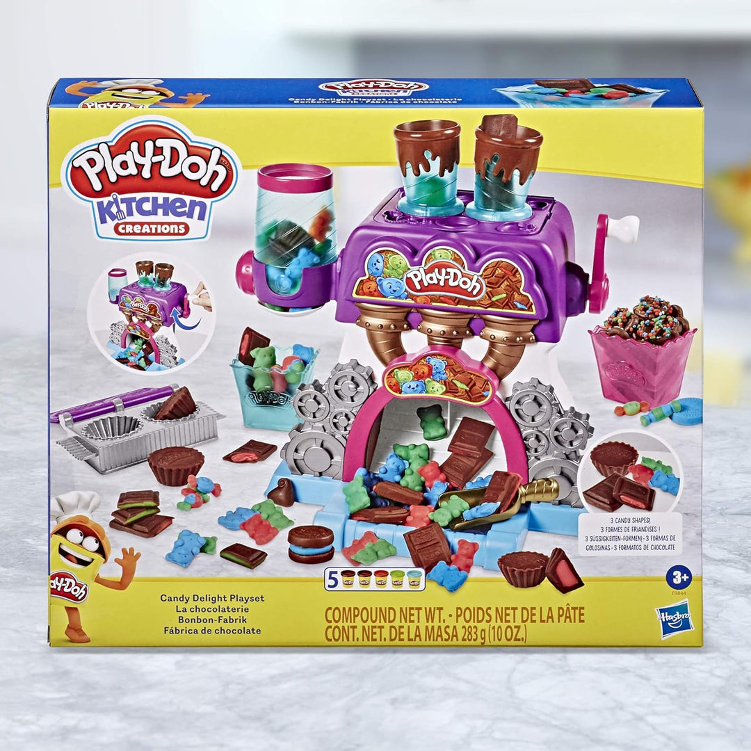 Play-Doh Kitchen Creations Bonbon-Fabrik für Kinder ab 3 Jahren mit 5 Farben Single, Single